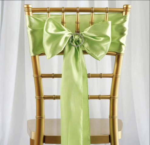 Satin Chair Sash Apple Green