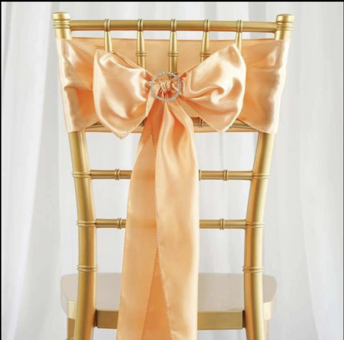 Satin Chair Sash Peach 