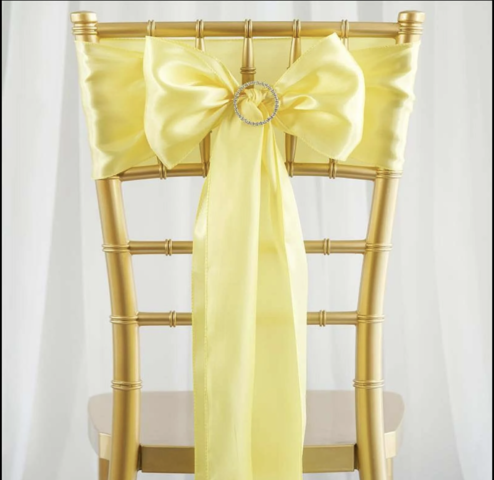 Satin Chair Sash Yellow