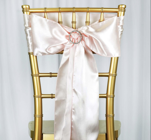 Satin Chair Sash Blush