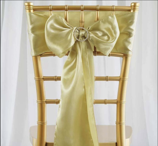 Satin Chair Sash Champagne