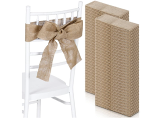 Natural Rustic Burlap Jute Chair Sash 