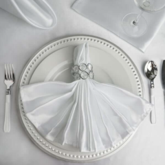 Satin Dinner Napkins White