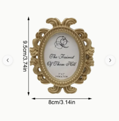 Gold Resin Decorative Baroque Oval Frame Party Favors