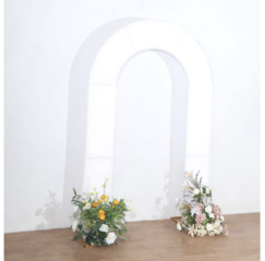 Spandex Fitted Open Arch Backdrop Cover White