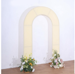 Spandex Fitted Open Arch Backdrop Cover Beige