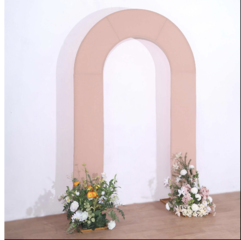 Spandex Fitted Open Arch Backdrop Cover Dusty Rose