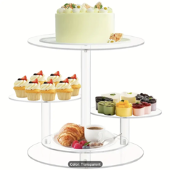 4-Tier Round Acrylic Cupcake Tower Stand for 50 Cupcakes