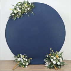 7.5ft Round Spandex Fit Wedding Backdrop Stand Cover (Navy)