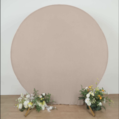 7.5ft Round Spandex Fit Wedding Backdrop Stand Cover (Nude)