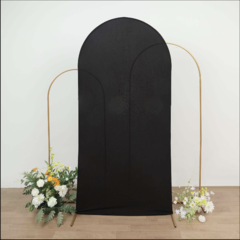 Spandex Fitted Wedding Arch Cover Chiara Backdrop 3 Set (Black)