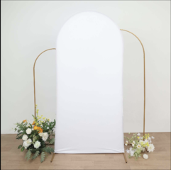 Spandex Fitted Wedding Arch Cover Chiara Backdrop 3 Set (White)