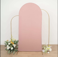 Spandex Fitted Wedding Arch Cover Chiara Backdrop 3 Set (Dusty Rose)