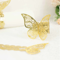 Butterfly Paper Napkin Rings Gold