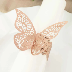 Butterfly Paper Napkin Rings Rose Gold