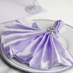 Satin Dinner Napkins Lavender