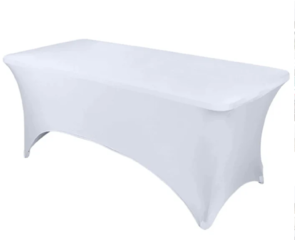 Rectangular Stretch Spandex Tablecloth White