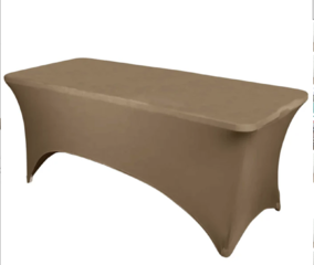 Rectangular Stretch Spandex Tablecloth Taupe