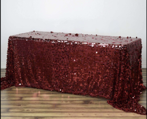 Payette Sequin Rectangle Tablecloth Burgundy