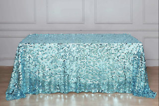 Payette Sequin Rectangle Tablecloth Turquoise