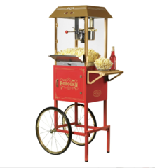 Nostalgia 10oz Popcorn Machine Cart Red