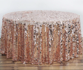 Payette Sequin Round Tablecloth Rose Gold