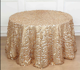 Payette Sequin Round Tablecloth Matte Champagne