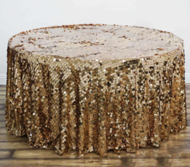 Payette Sequin Round Tablecloth Gold