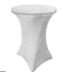 Cocktail Spandex Table Cover Glitter Silver