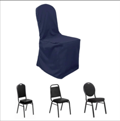 Polyester Banquet Chair Cover Navy Blue