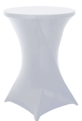 Cocktail Spandex Table Cover Plain White