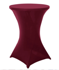 Cocktail Spandex Table Cover Plain Burgundy