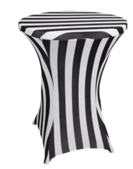 Cocktail Spandex Table Cover Plain Black White