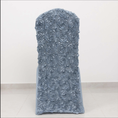 Rosette Spandex Stretch Banquet Chair Cover Dusty Blue