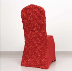 Rosette Spandex Stretch Banquet Chair Cover Red