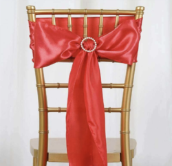 Satin Chair Sash Coral