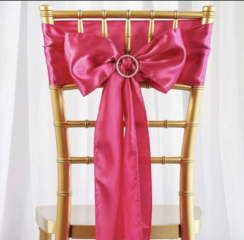 Satin Chair Sash Fuchsia