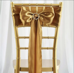 Satin Chair Sash Gold