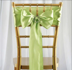 Satin Chair Sash Apple Green