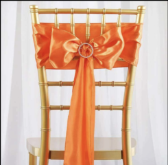 Satin Chair Sash Orange