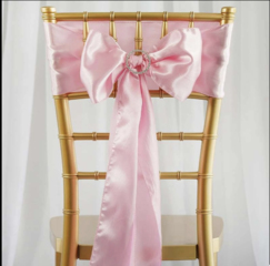 Satin Chair Sash Pink