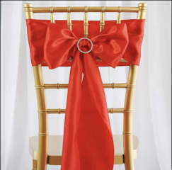 Satin Chair Sash Red