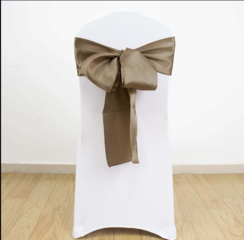 Satin Chair Sash Taupe