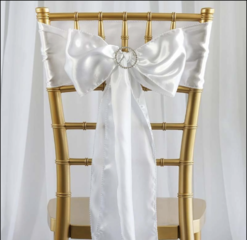 Satin Chair Sash White