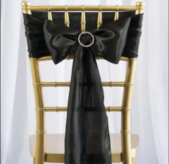 Satin Chair Sash Black