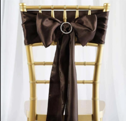 Satin Chair Sash Chocolate