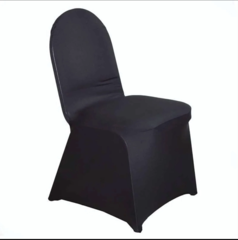 Spandex Stretch Fitted Banquet Chair Cover Black