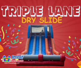 22ft Triple Lane Dry Slide