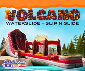 22ft Volcano Waterslide with Slip n Slide Attachment