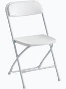 WHite folding chair